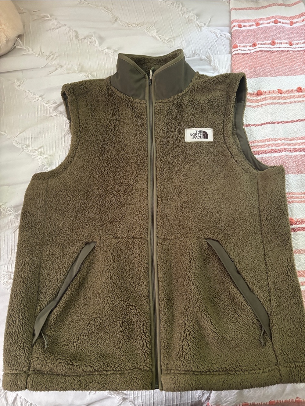 The North Face Dark Olive Sherpa Fleece Vest - Picture 4 of 4